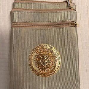 Vintage Gold Crossbody Bag with Medallion